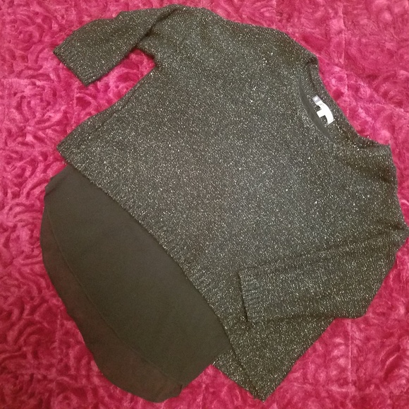 JENNIFER LOPEZ BLACK SHIMMERY SWEATER - Picture 6 of 8